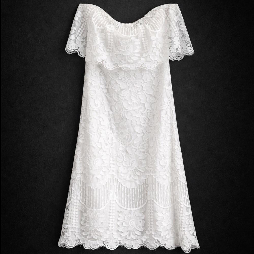 Lulus Delia White Lace Strapless Midi Dress NWT Size M - Picture 16 of 16